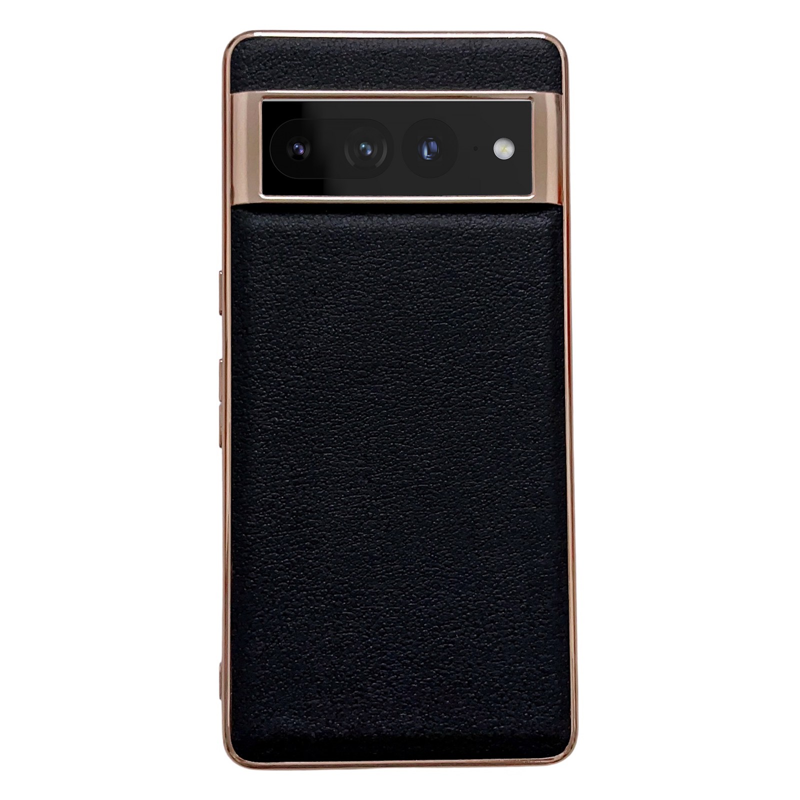

Für Google Pixel 7 Pro 5G Nano Electroplating Protective Case Textured Echtes Cowhide -leder -schicht PC+TPU -telefon Rückzugsabdeckung - Schwarz, Google Pixel 7 Pro 5G