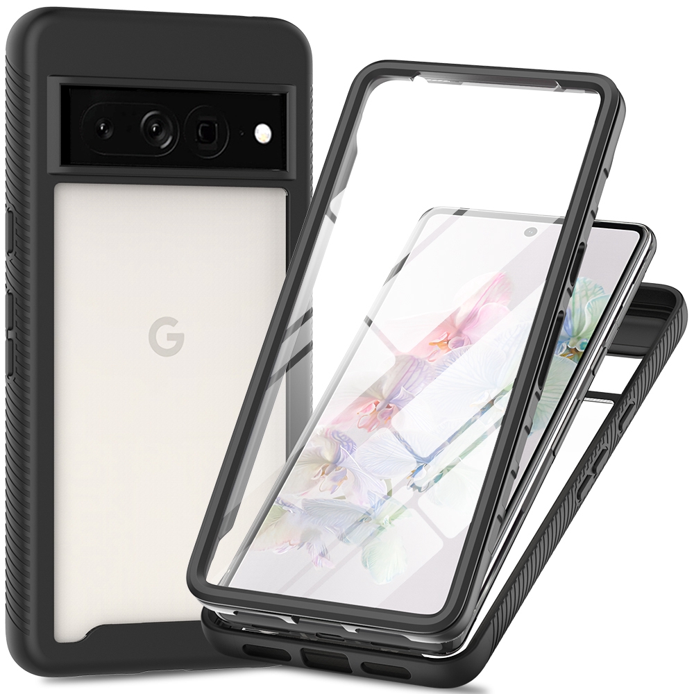 

Für Google Pixel 7 Pro 5G PET -bildschirm -protektor -telefonhülle Hartpc + Soft TPU Schockdcoverabdeckung - Schwarz, Google Pixel 7 Pro 5G