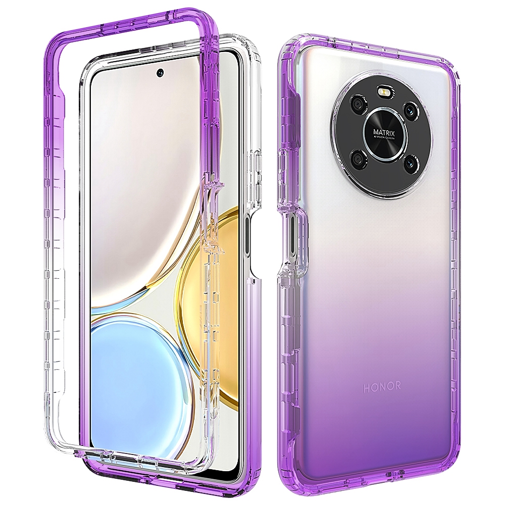 

Für Ehrenmagie 4 Lite 5g / X9 5g / X9 4G Transparent TPU + PC Phone Protective Case Stylish Gradient Anti-scratch-abdeckung - Gradientenviolett, Honor Magic 4 Lite 5G