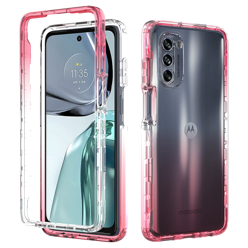 

Für Motorola Moto G62 5G Soft TPU + Hard PC 2-in-1-telefonhülle Stylish Gradient Color Transparent Cover - Gradient Rot, Motorola Moto G62 5G