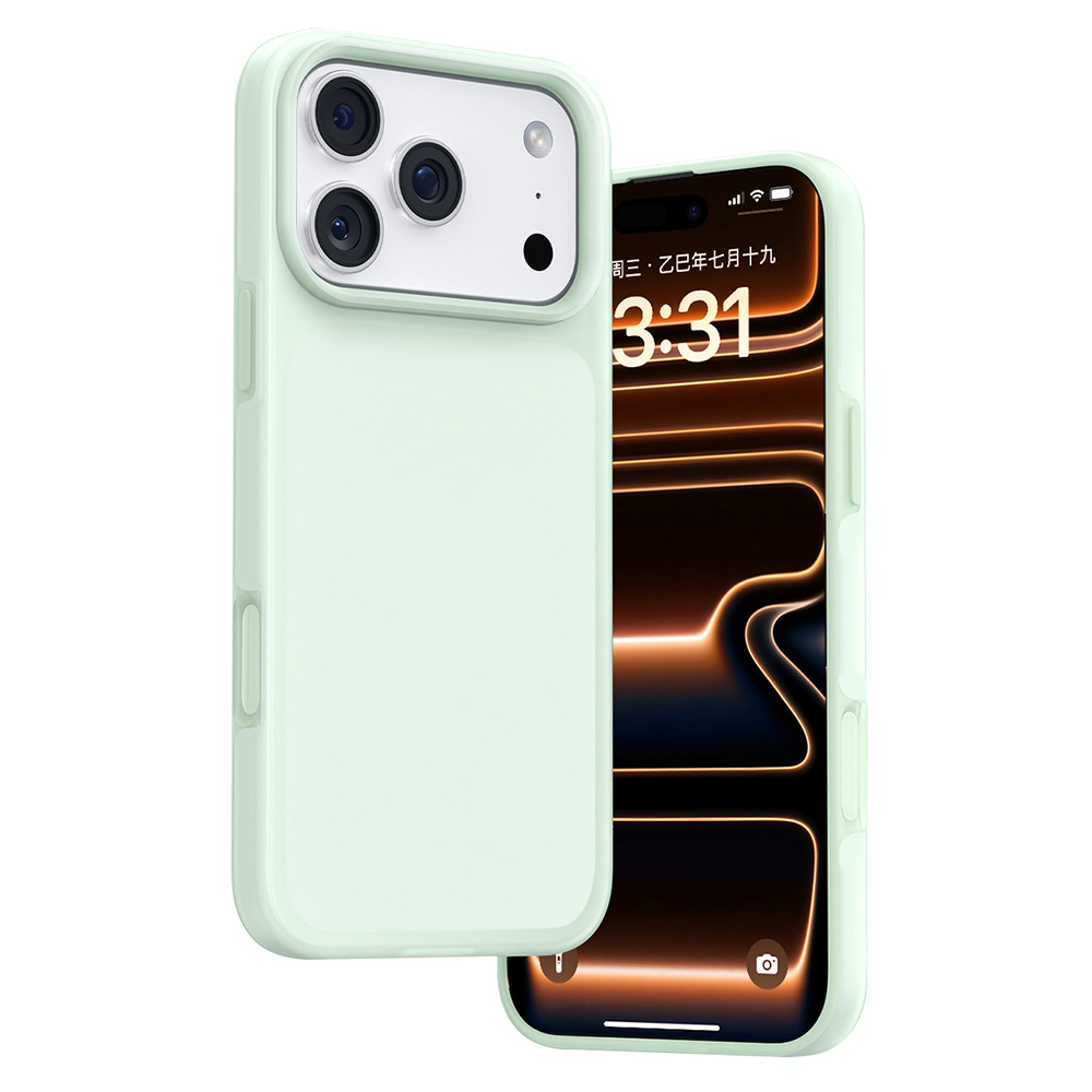 For iPhone 17 Pro Case Heat Dissipation Ice-Transparent Liquid Silicone + PC Phone Cover - Green