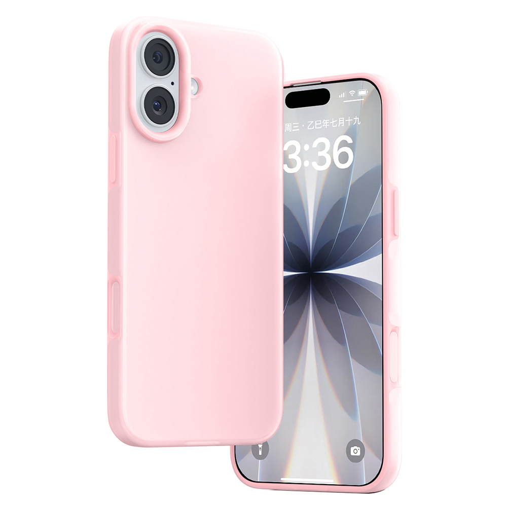 For iPhone 17 Case Heat Dissipation Ice-Transparent Liquid Silicone + PC Phone Cover - Pink