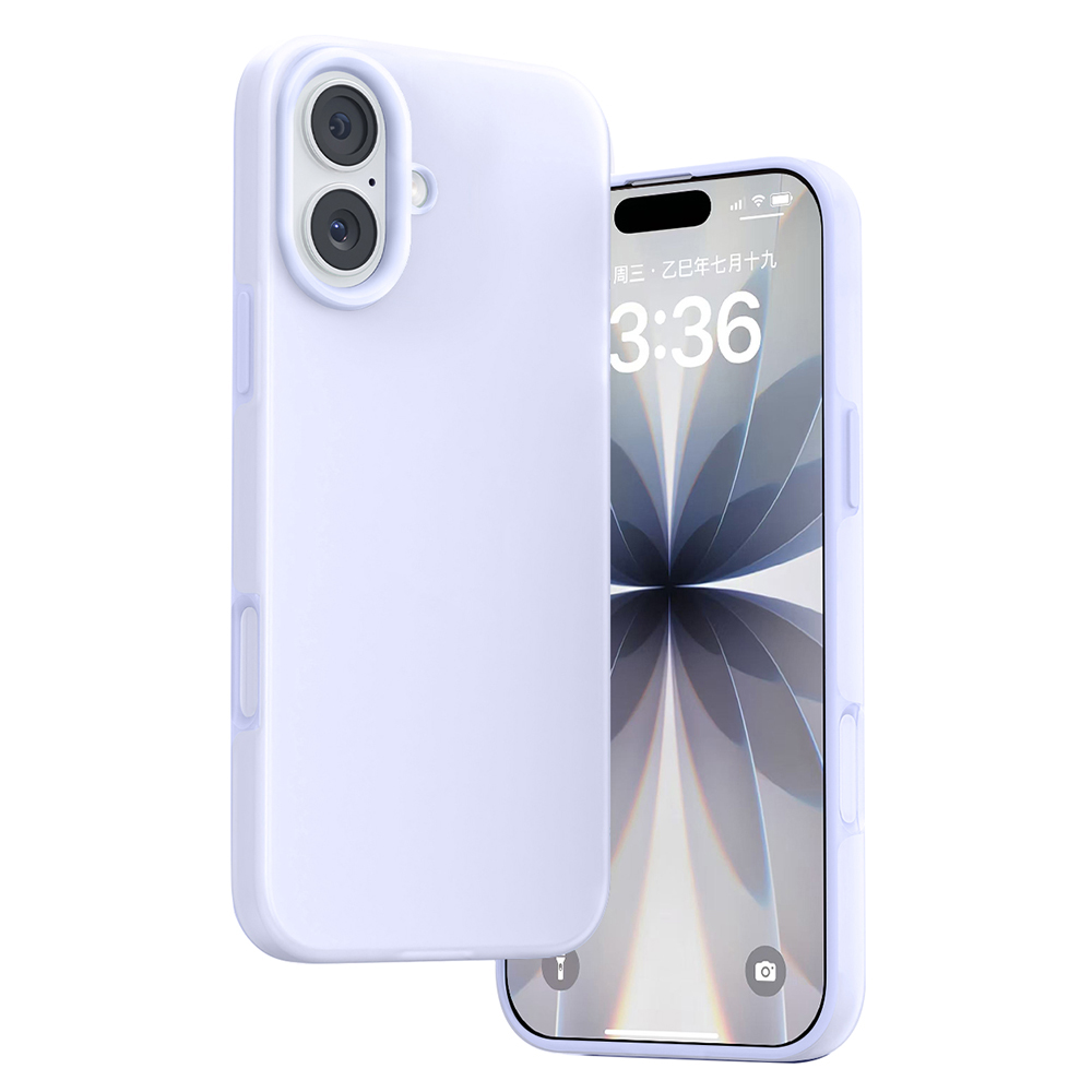 For iPhone 17 Case Heat Dissipation Ice-Transparent Liquid Silicone + PC Phone Cover - Purple