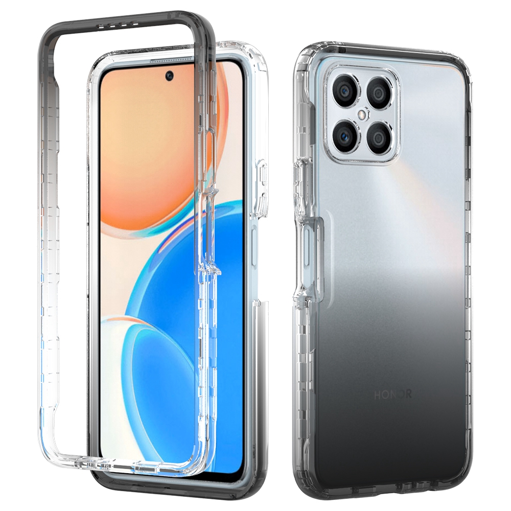 

Für Ehren X8 4G Anti-scratch 2-in-1 TPU + PC Phone Hülle Gradientenfarbe Kristall Klares Schutzabdeckung - Gradient Schwarz, Honor X8 4G