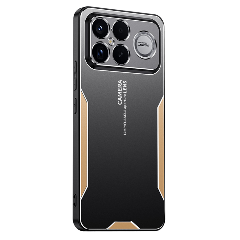For Xiaomi Redmi K90 Pro Max 5G / Poco F8 Ultra Phone Case Aluminium Alloy TPU PC Back Cover - Gold