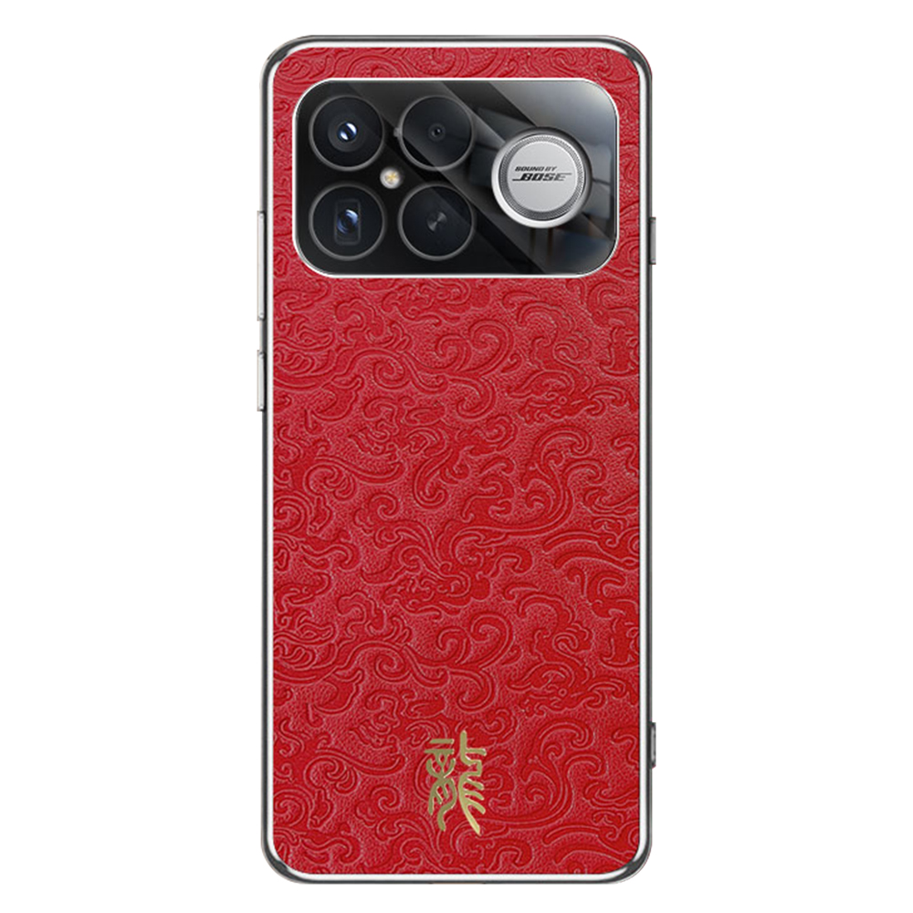For Xiaomi Redmi K90 Pro Max 5G / Poco F8 Ultra Case Loong Pattern Electroplated PC + TPU Shockproof Phone Cover - Red