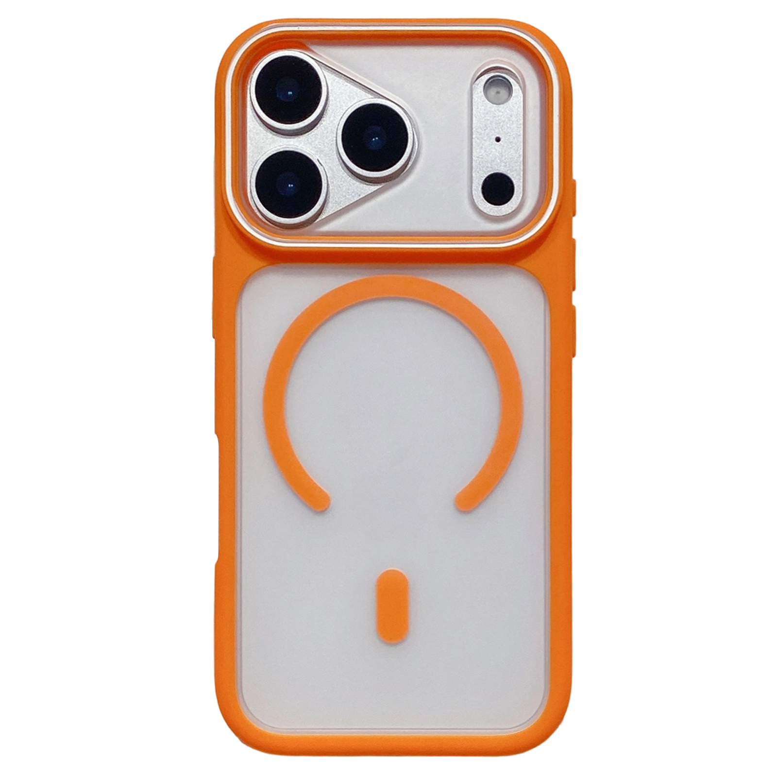 For iPhone 17 Pro Case Compatible with MagSafe Large Viewing Window TPU + PC Shockproof Phone Cover - Orange