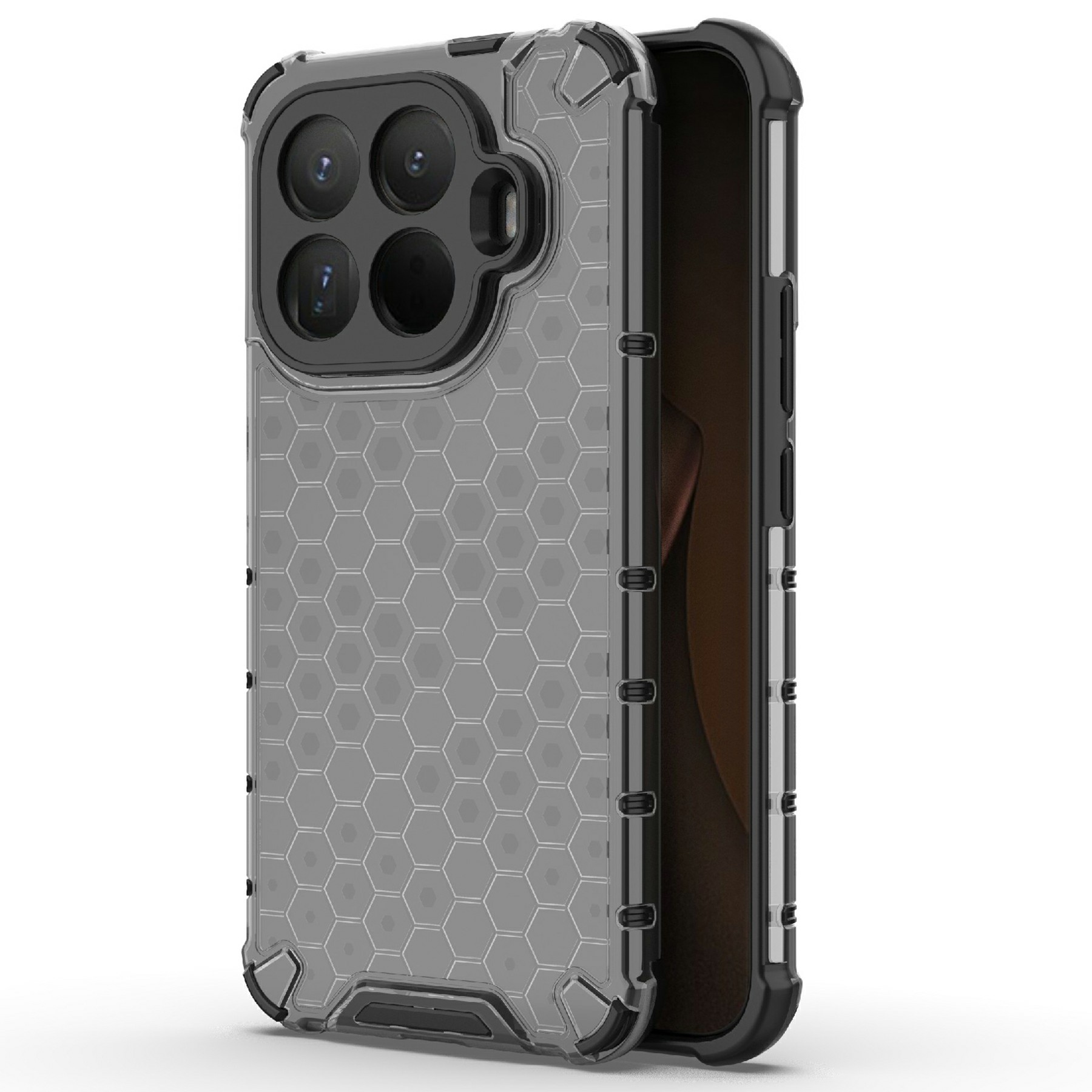 For Xiaomi 15T Pro Case PC + TPU Phone Cover Honeycomb Shape - Black