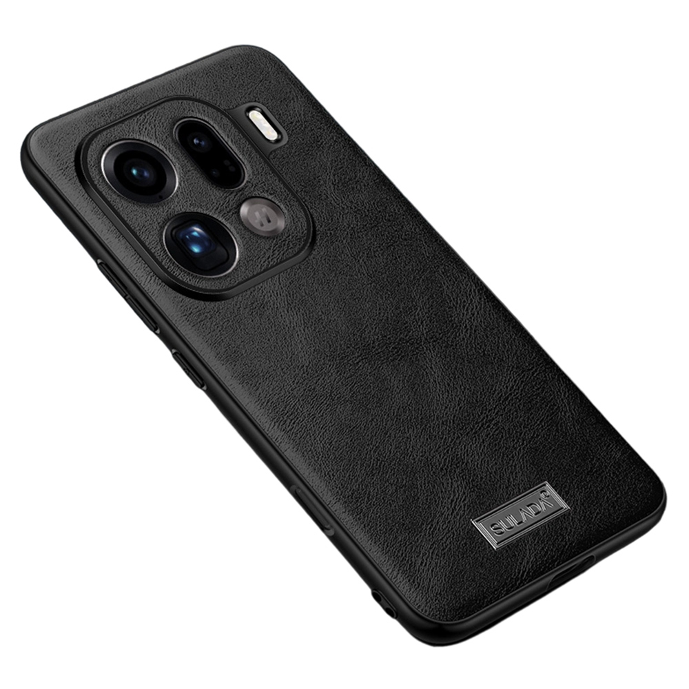 SULADA For Oppo Find X9 Pro 5G Case PU Leather + TPU + PC Back Phone Cover - Black