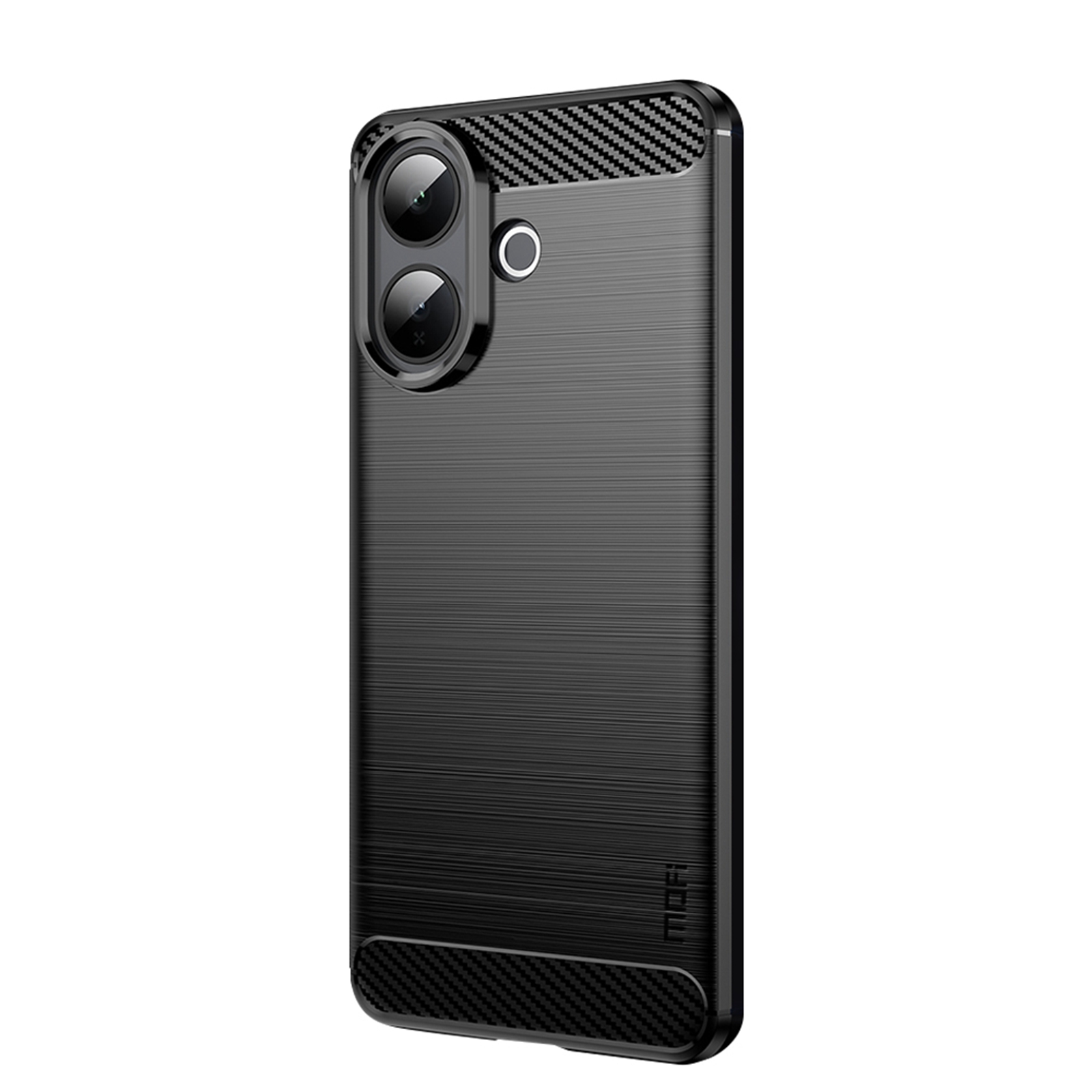 MOFI For vivo V60 Lite 5G / vivo V60 Lite 4G Back Cover  Brushed Texture Carbon Fiber Soft TPU Case - Black