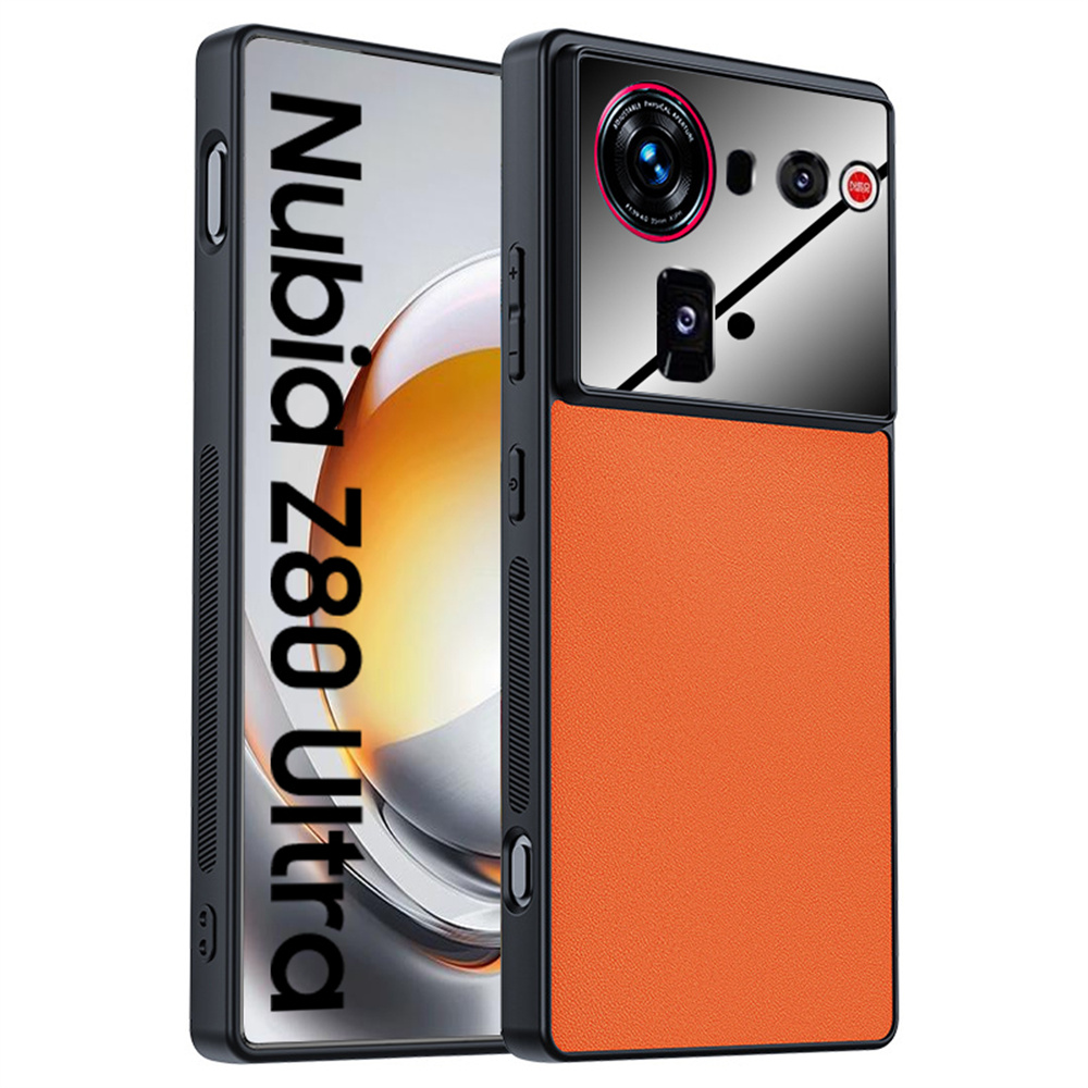 For ZTE nubia Z80 Ultra 5G Case PU Leather Coated PC + TPU Anti-Drop Phone Cover - Orange