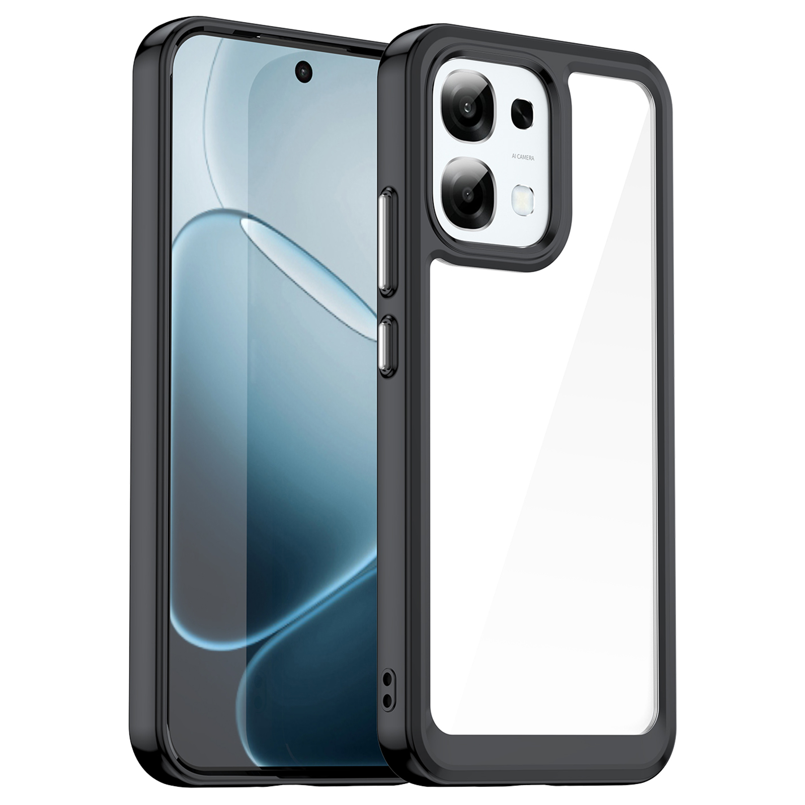 Case For Oppo F31 5G  /  A6 Pro 5G  /  A6 Pro 4G TPU + Acrylic Protective Clear Phone Cover - Black