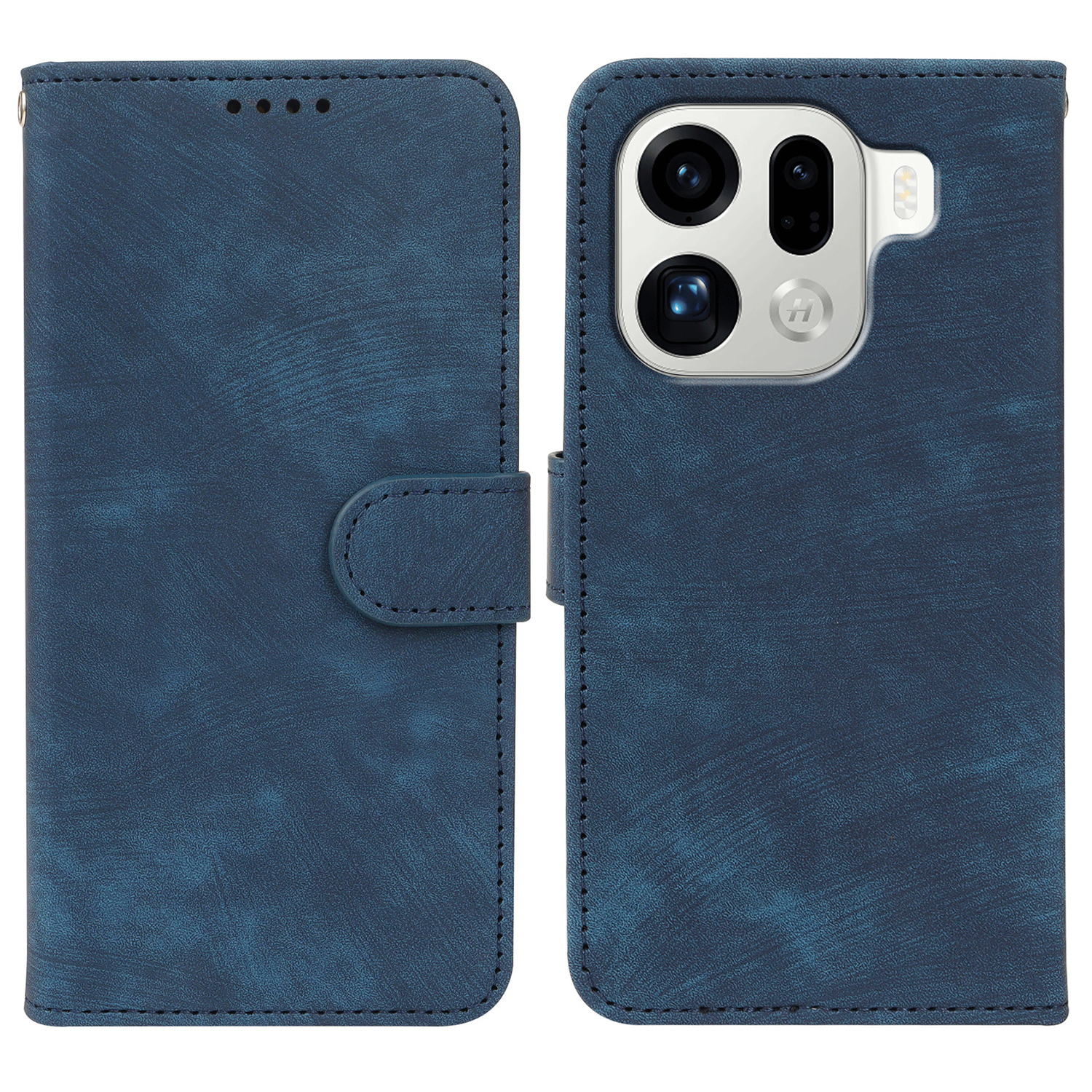 For Oppo Find X9 Pro 5G Case Flip Wallet Striped Texture Leather Phone Cover - Blue