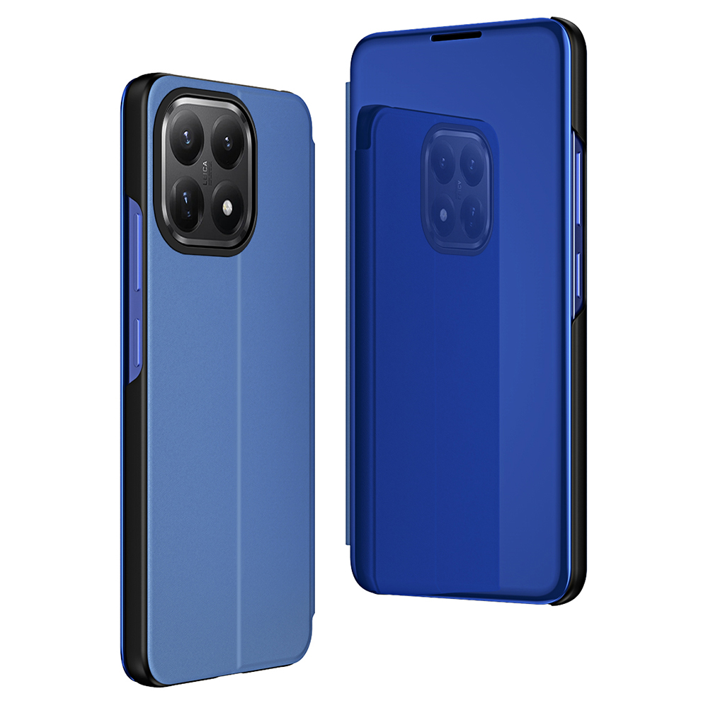For Xiaomi 15T Case View Window Stand Leather Flip Phone Cover - Blue