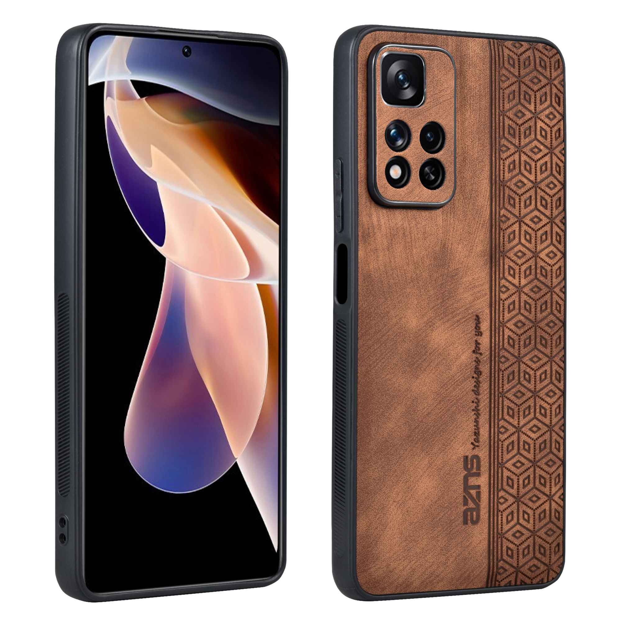 

Azns Für Xiaomi Redmi Note 11 Pro+ 5g / Redmi Anmerkung 11 Pro 5G (MediaTek) Impressiertes Muster PU Leder Beschichtetes Tpu-drop-sof-telefonhülle - Braun, Xiaomi Redmi Note 11 Pro+ 5G