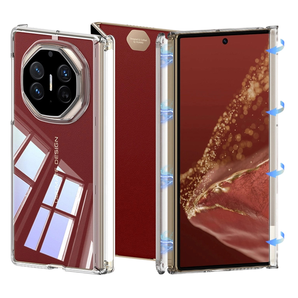 GKK For Huawei Mate XT Ultimate / XTs Ultimate Case Magnetic Hinge Design Clear TPU Phone Cover - Transparent