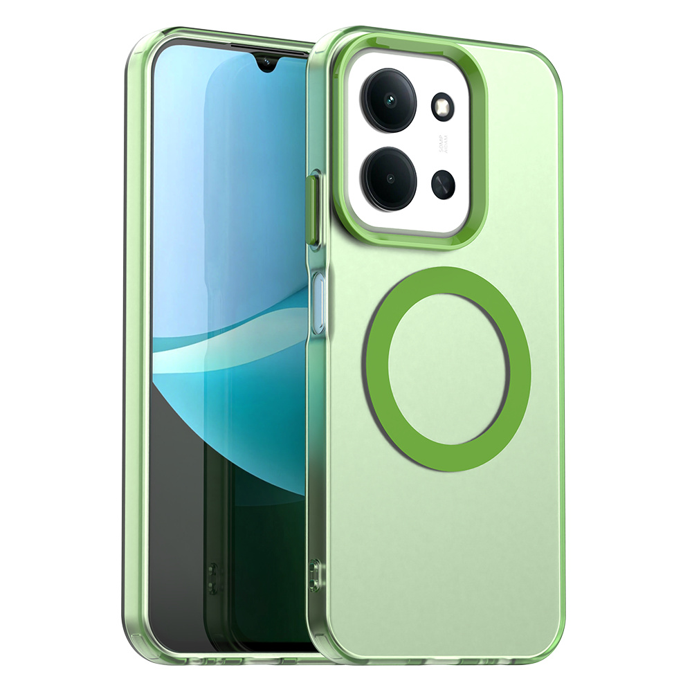 For Xiaomi Redmi 15C 4G (Global) (171mm) Case Magnetic Case Anti Drop Hybrid Phone Back Cover - Green