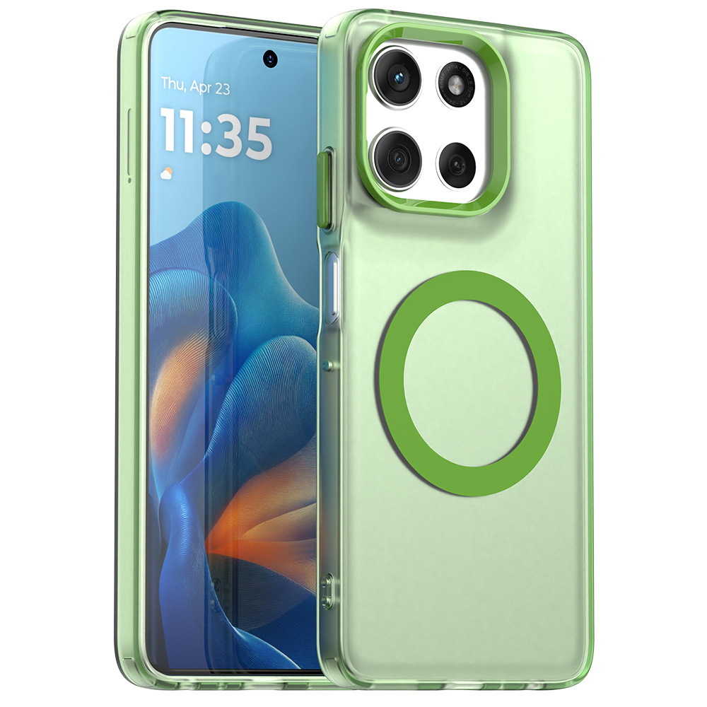 For Motorola Moto G56 5G Case Magnetic Case Anti Drop Hybrid Phone Back Cover - Green