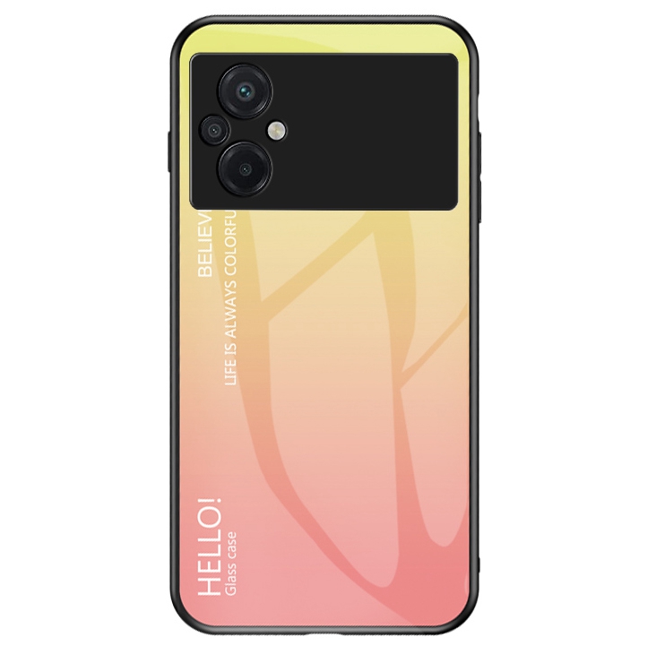 

Anti-fall-telefonkoffer Für Xiaomi Poco M5 4G, Temperaturglas + PC + TPU Stylish Gradientenfarbe Mobiltelefonabdeckung - Gradientengelb, Xiaomi Poco M5 4G