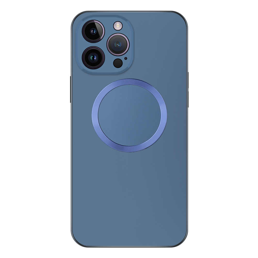 

For iPhone 13 Pro 6.1 inch Bump Proof Electroplated PC+TPU Cover AG Matte Phone Case Compatible with MagSafe Magnetic Wireless Charging - Blue, iPhone 13 Pro