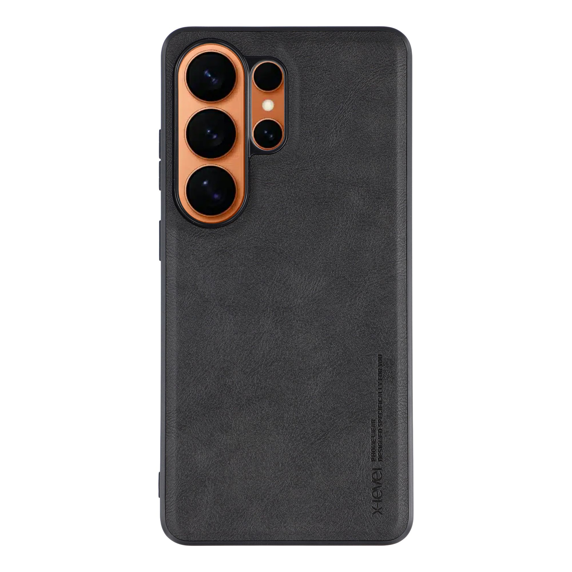 X-LEVEL Bojue-3 Series For Samsung Galaxy S26 Ultra Case Leather Coated PC+TPU Phone Back Cover - Black