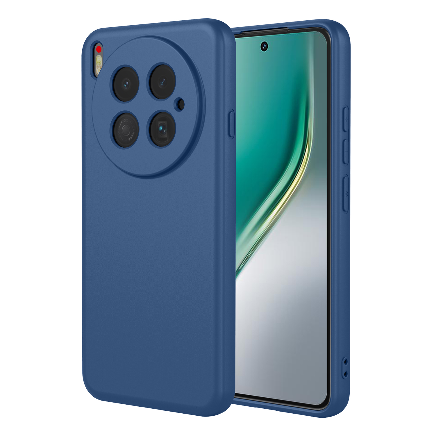 For TECNO Camon 40 Premier 5G Case Liquid Silicone Feel Soft TPU Protective Phone Cover - Blue