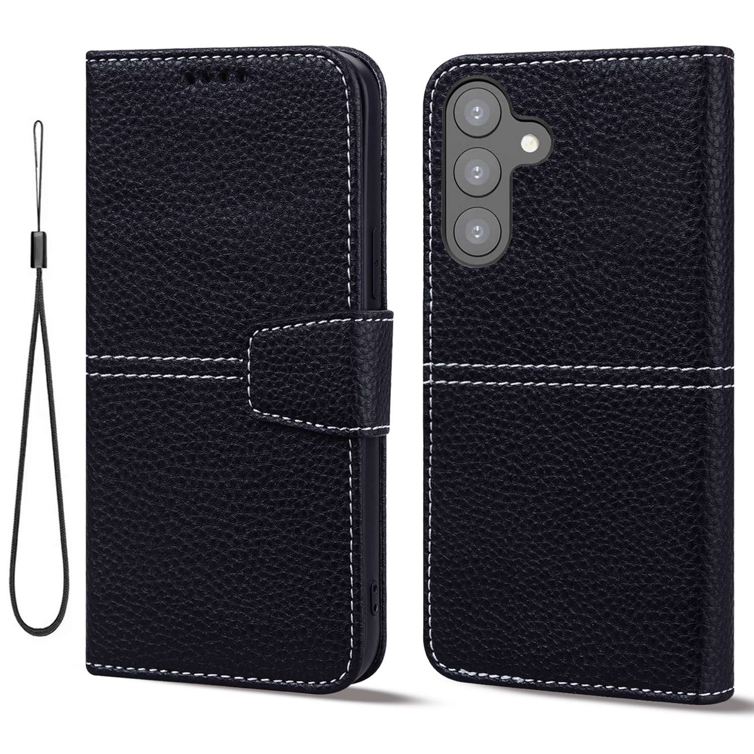 

Для Samsung Galaxy S23 Бизнес -стиль Litchi Texture PU - Черный, Galaxy S23