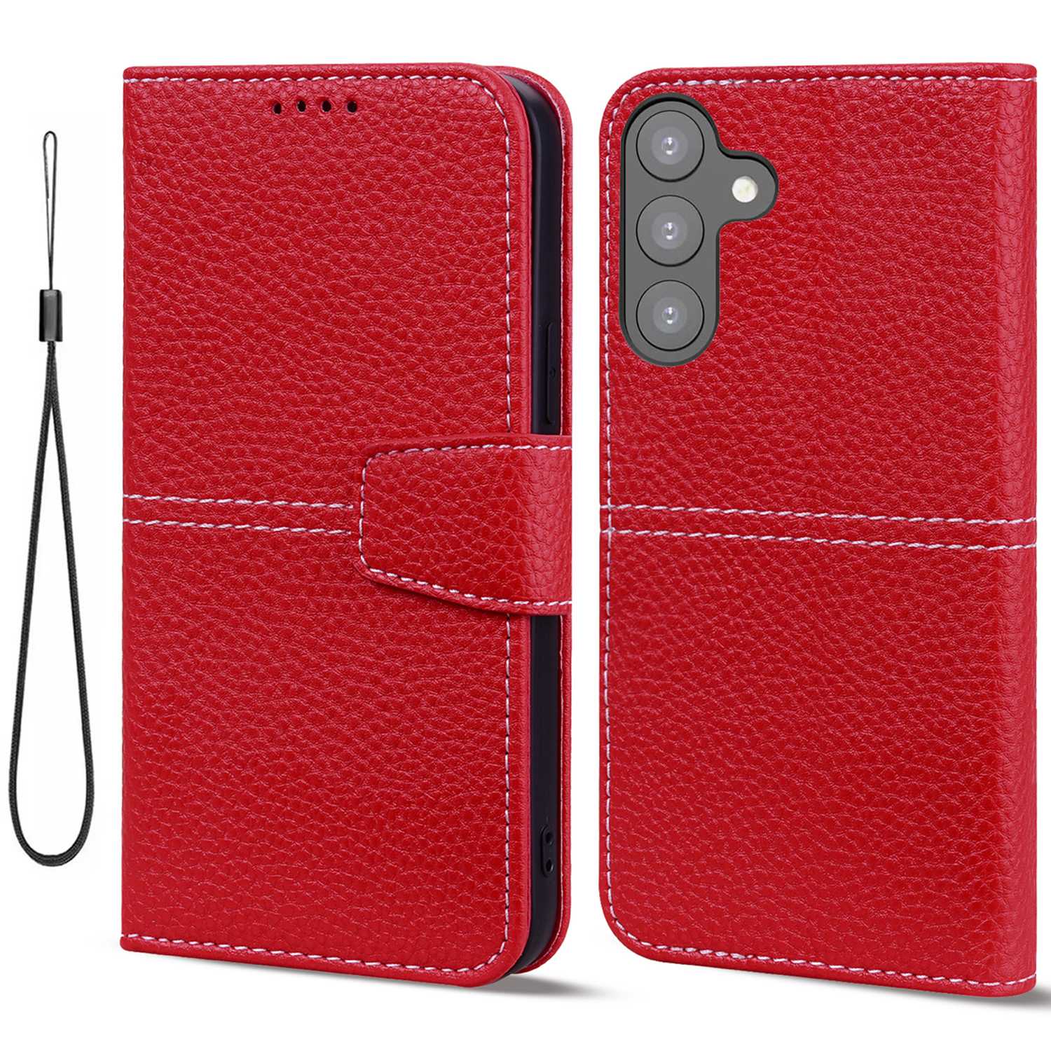 

Для Samsung Galaxy S23 Plus Litchi Texture pu - Красный, Galaxy S23+