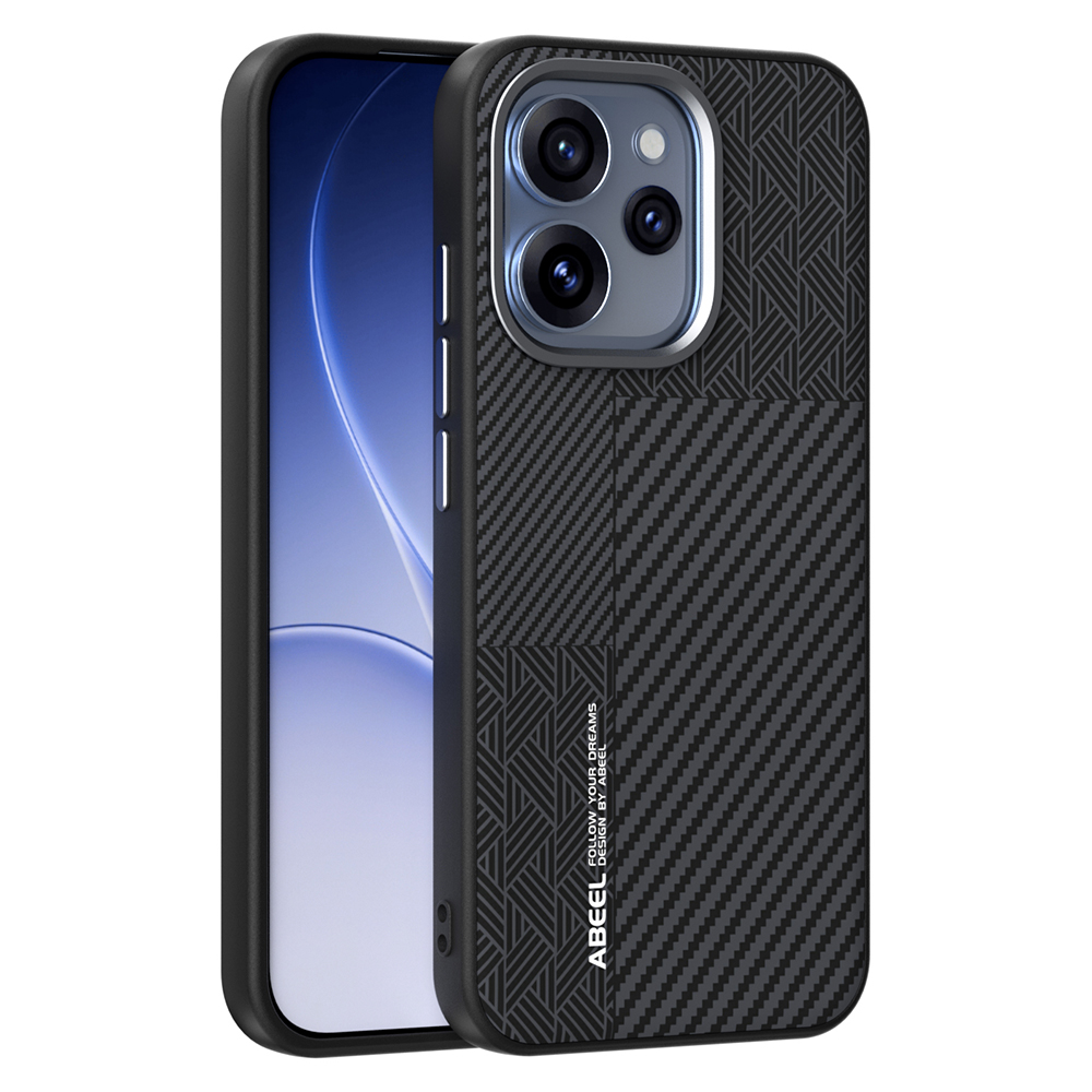 ABEEL For Oppo Reno15 Pro 5G (Global) / Reno15 5G (China) Magnetic Case PC + TPU + Aluminum Alloy + PU Leather Slim Phone Back Cover - Texture 3