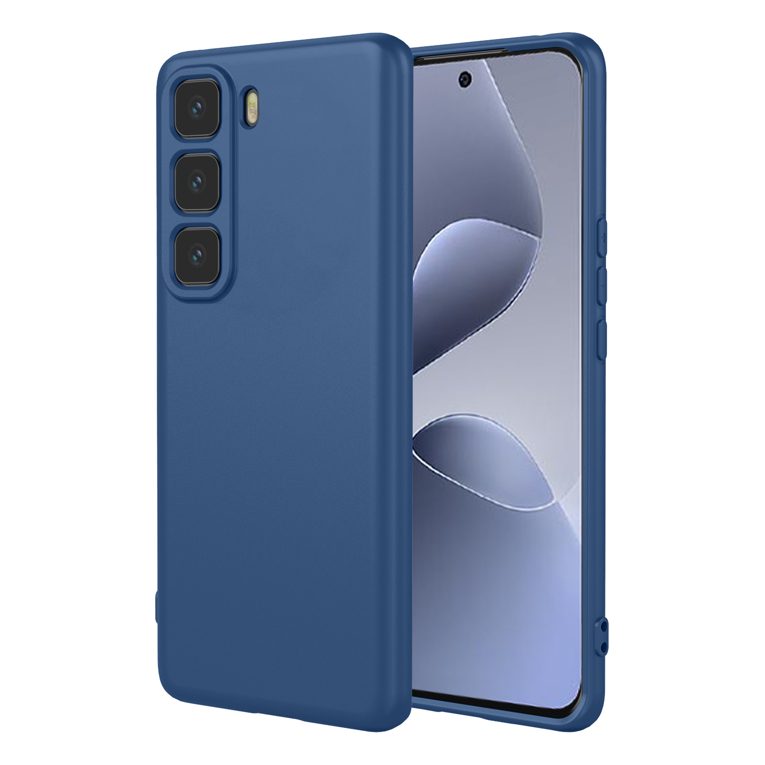 For Infinix Hot 60 Pro+ 4G Case Liquid Silicone Feel Soft TPU Protective Phone Cover - Blue