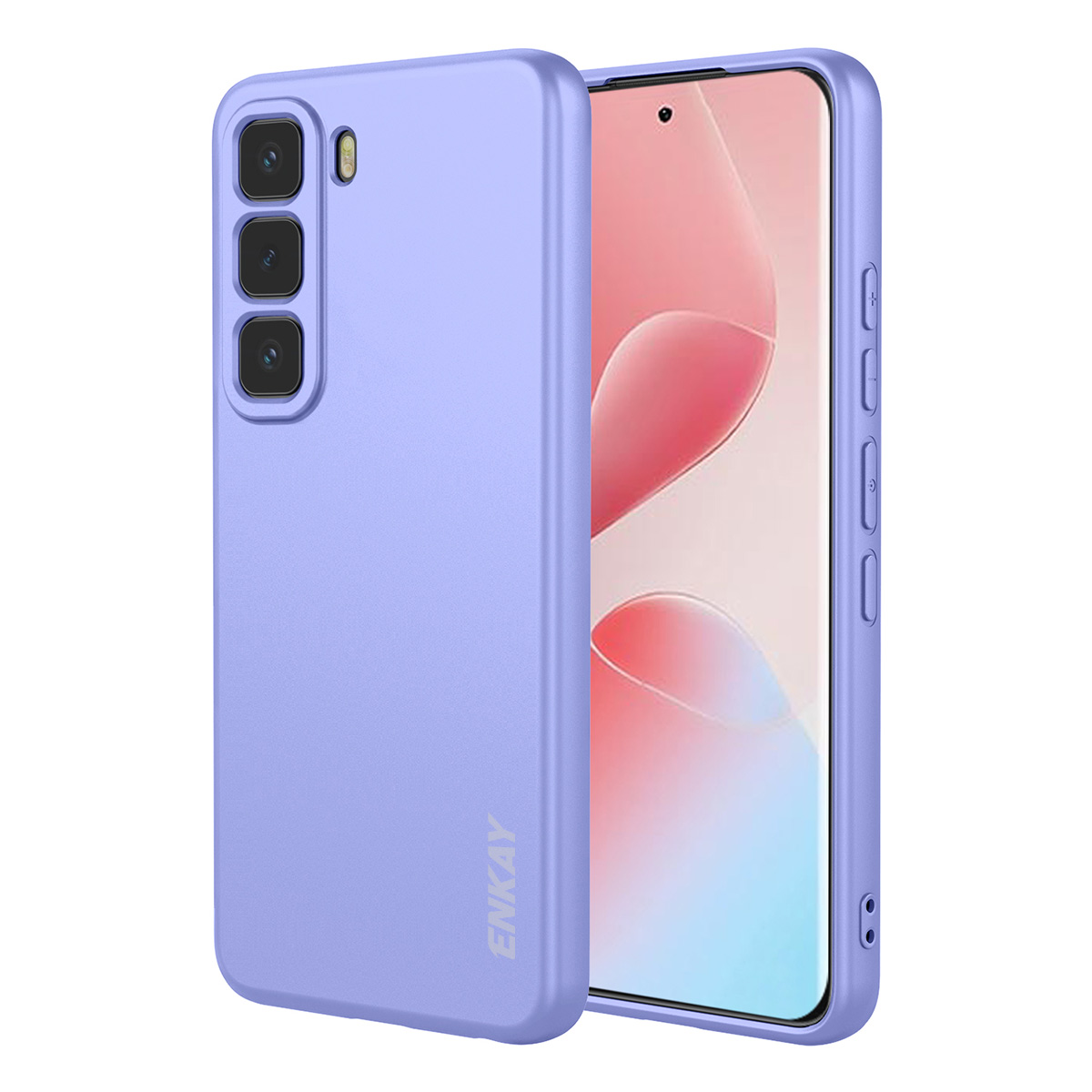 ENKAY HAT PRINCE For Infinix Hot 60 Pro 4G Silicone Case   Straight Edge Cell Phone Back Cover - Purple