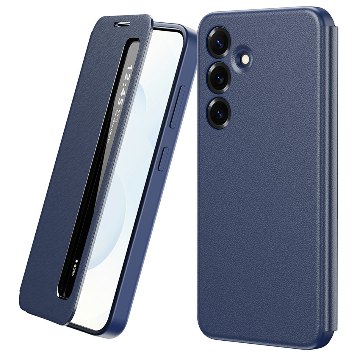 For Samsung Galaxy S24 Case Smart View Window Leather Phone Cover - Sapphire