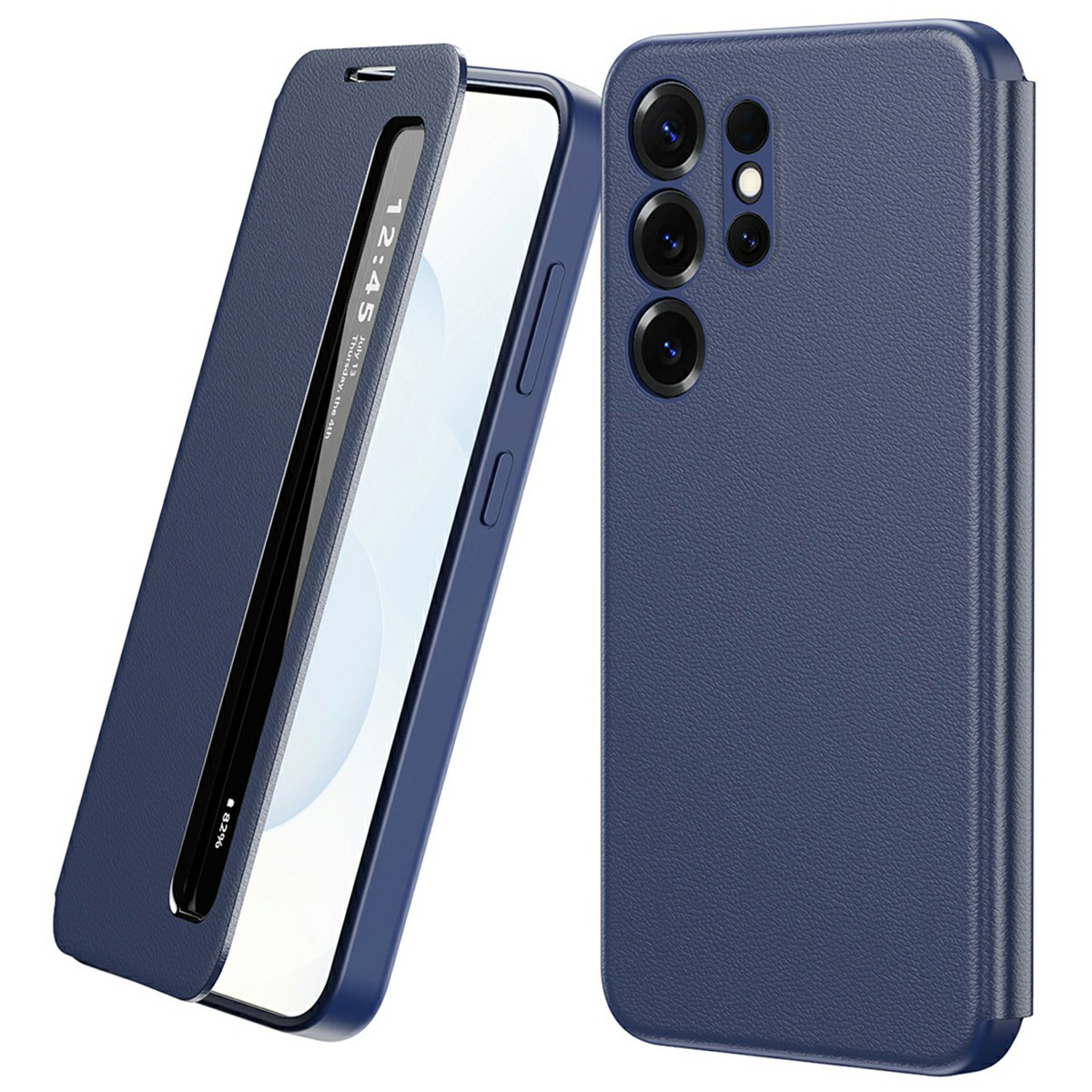 For Samsung Galaxy S25 Ultra Case Smart View Window Leather Phone Cover - Sapphire