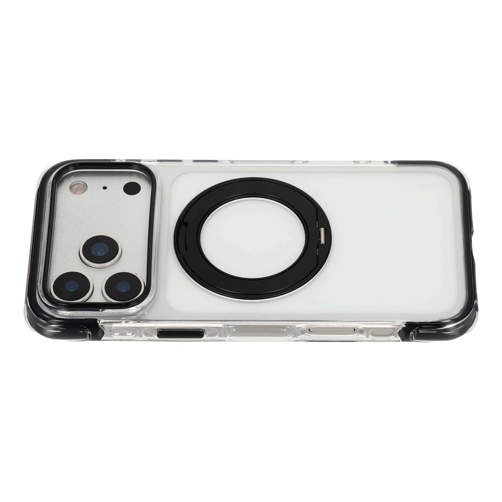 X-LEVEL For iPhone 17 Pro Magnetic Case Rotary Kickstand PC + TPU Anti-drop Airbag Phone Cover - Black