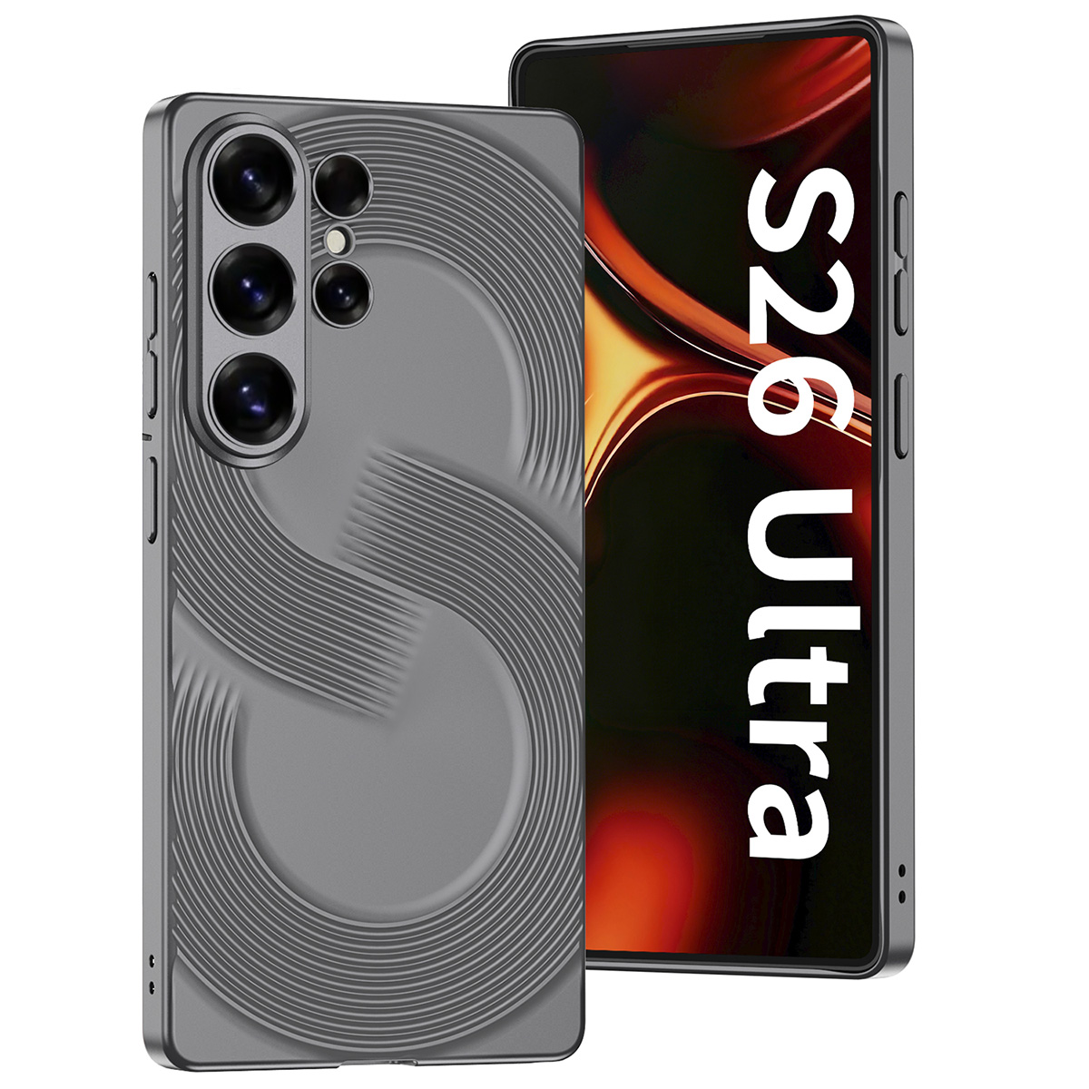GKK For Samsung Galaxy S26 Ultra Case Hard PC Ultra Slim Phone Back Cover S-Shape Design - Grey
