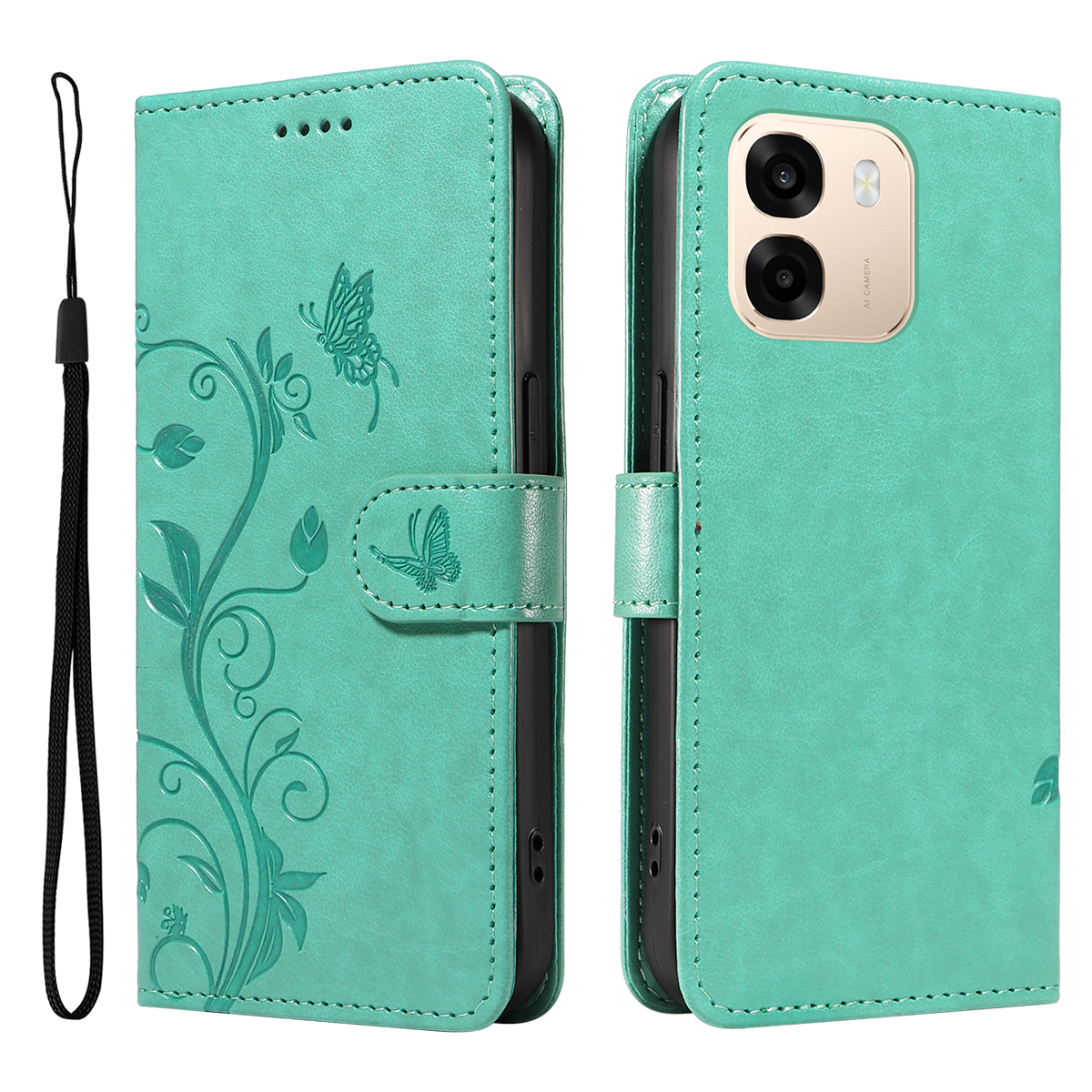 For Oppo A6x 5G / A6x 4G / A6x 5G (India) / A6s 5G / A6 4G / A6 5G (Global) / A6t 4G / A6t 5G / A6t Pro 4G (Global) / A6c 4G PU Leather Cases Flower P