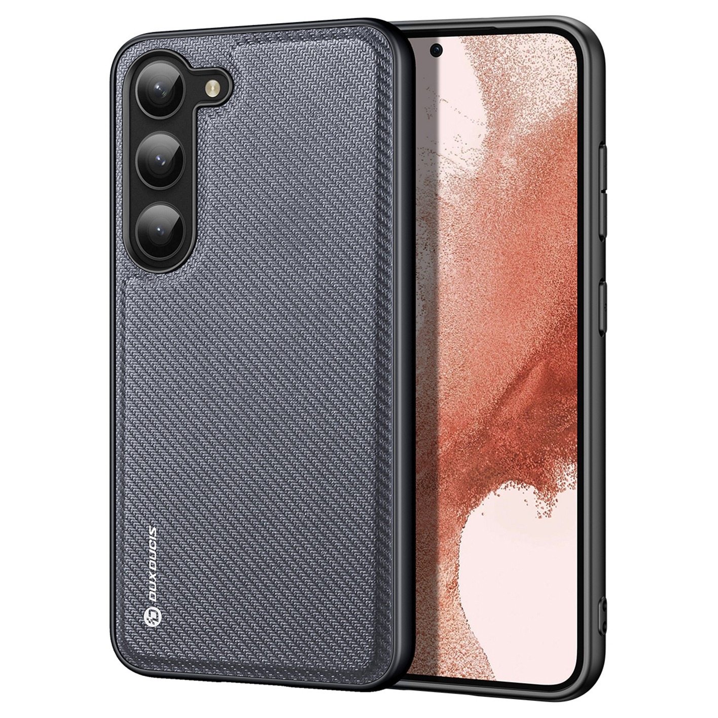 

Dux Ducis Fino Series Для Samsung Galaxy S23 Back Case, Тканая Текстура PU Leather+PC+TPU+PVC Hybrid Cover - Серый, Galaxy S23