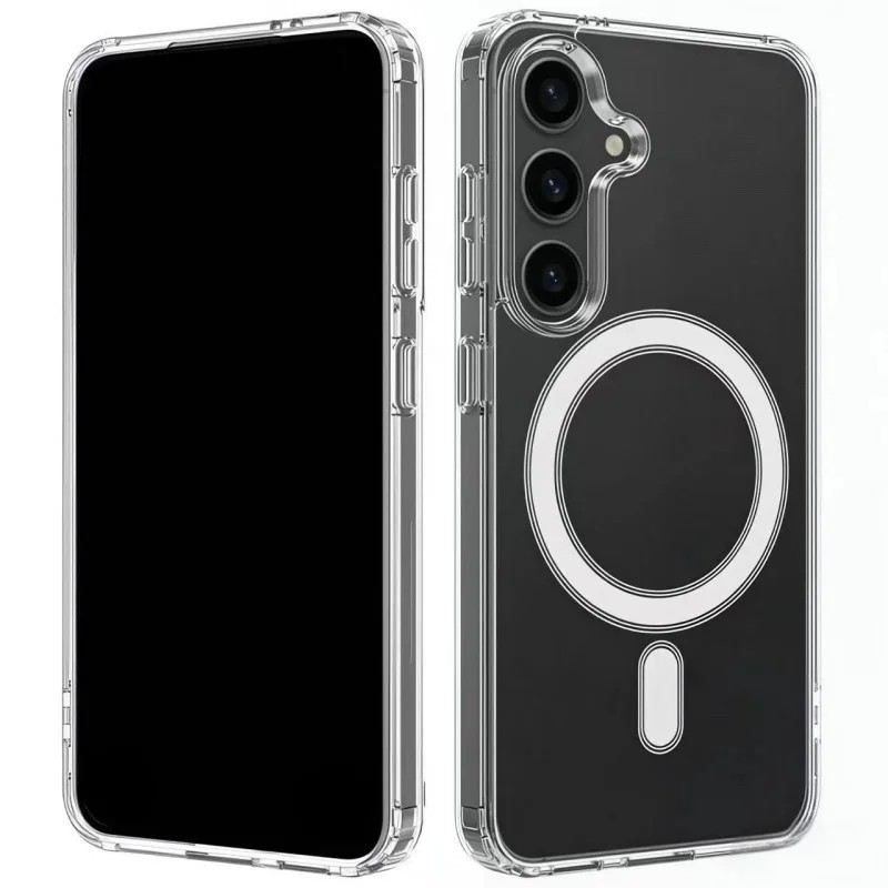 WANLONFENG For Samsung Galaxy S26 Clear Magnetic Case  LM2 Series Phone Cover (Big Lens Hole) - Transparent