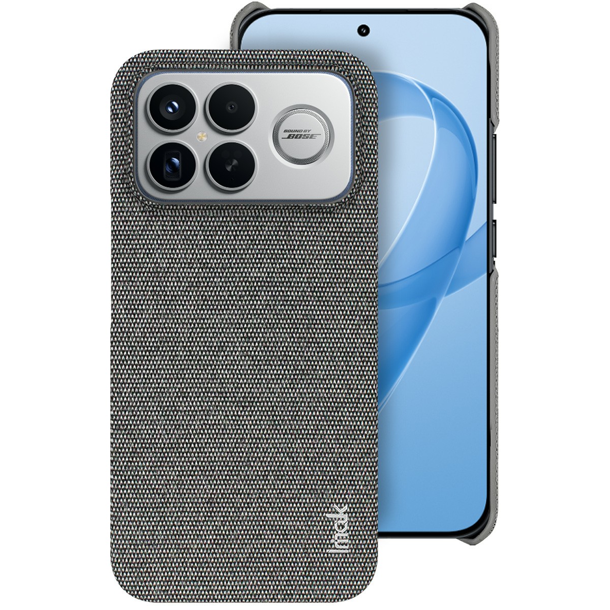 IMAK Ruiyi Series for Xiaomi Poco F8 Ultra / Redmi K90 Pro Max 5G Case Fabric Texture Leather + PC Phone Back Cover - Dark Grey