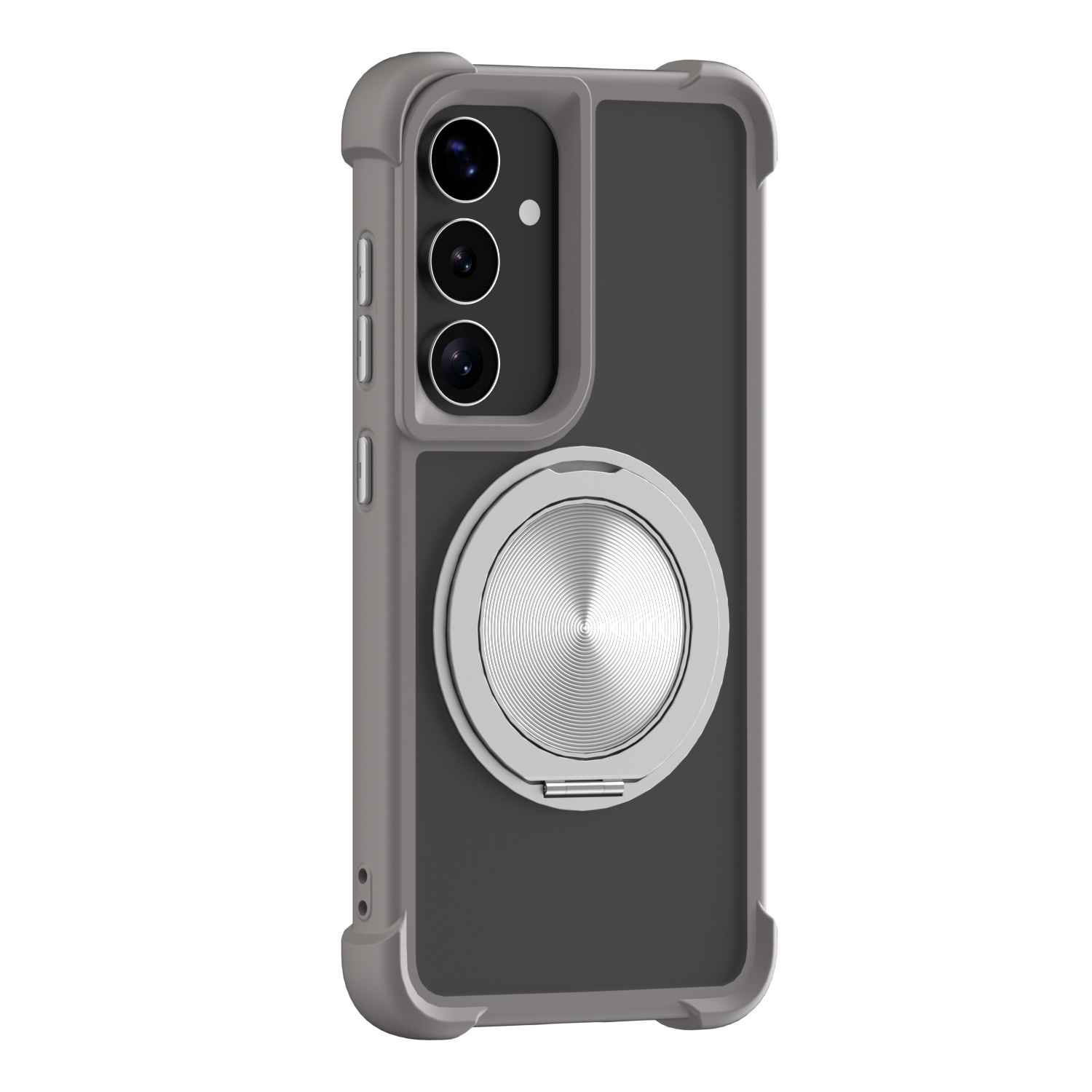 For Samsung Galaxy S26+ Magnetic Case CD Vein Kickstand TPU + PC Phone Cover - Grey
