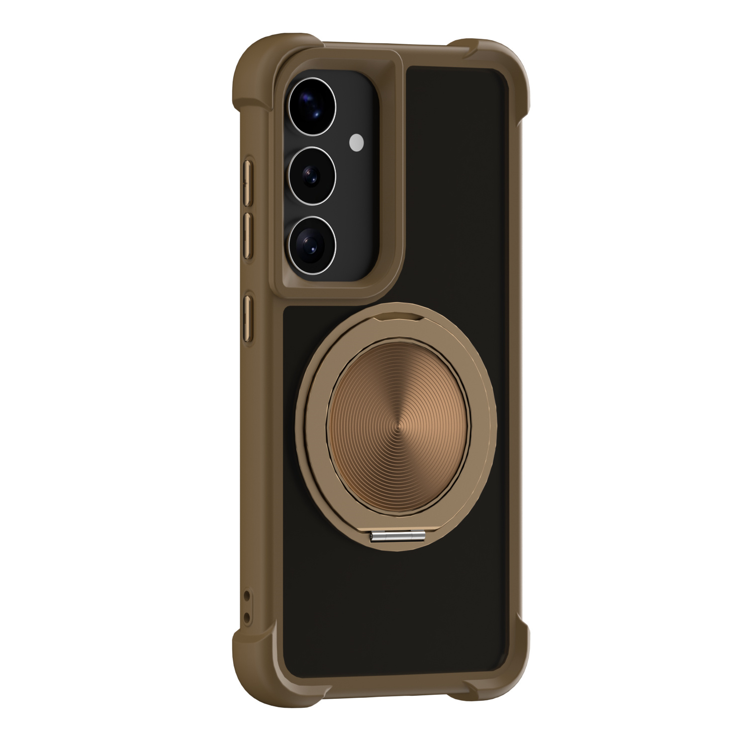 For Samsung Galaxy S26+ Magnetic Case CD Vein Kickstand TPU + PC Phone Cover - Gold