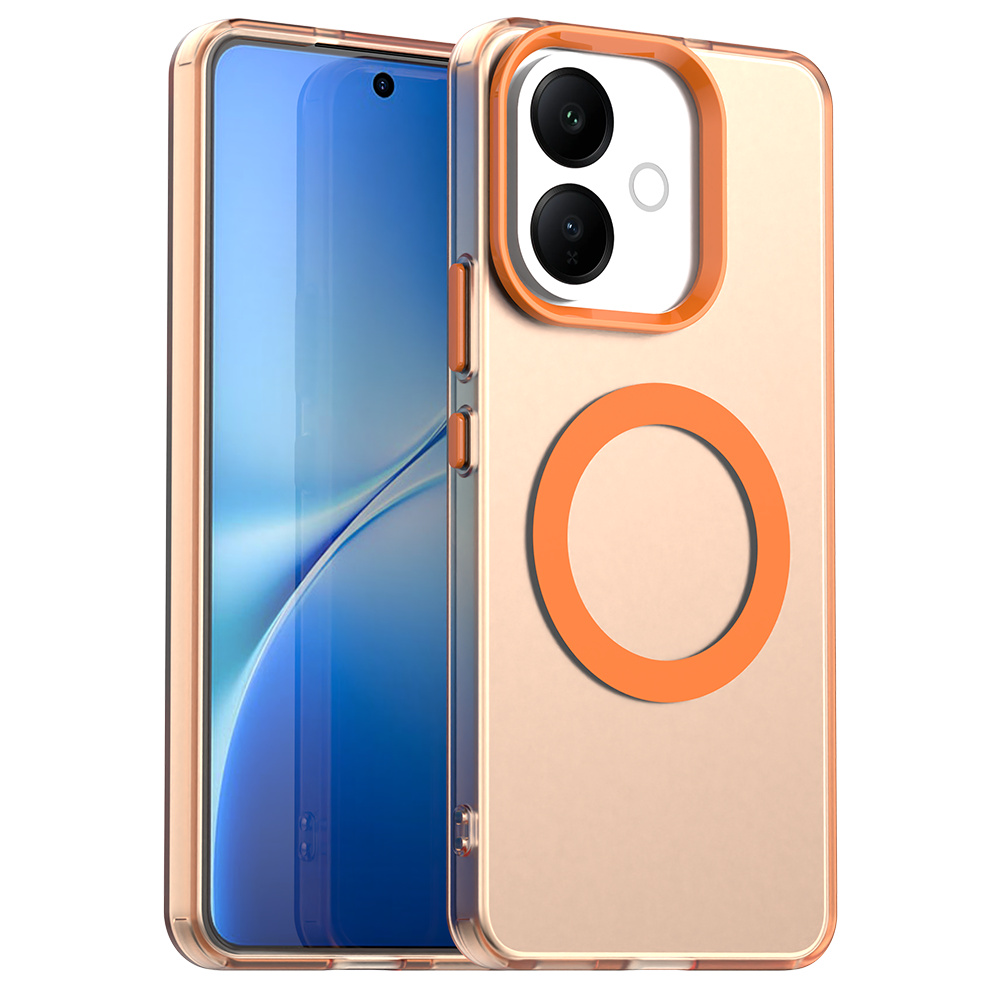 For vivo V60 Lite 5G / V60 Lite 4G Magnetic Case Anti Drop Hybrid Phone Back Cover - Orange