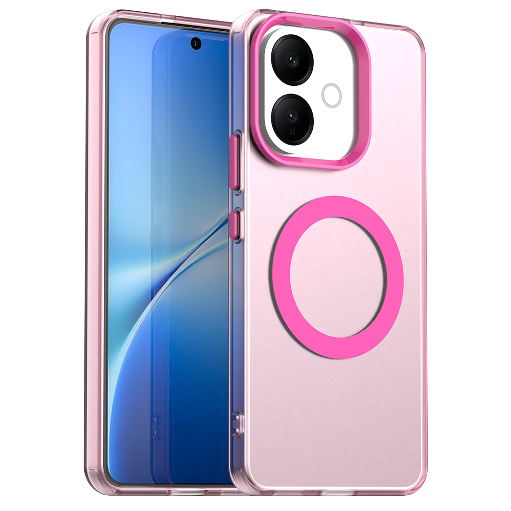 For vivo V60 Lite 5G / V60 Lite 4G Magnetic Case Anti Drop Hybrid Phone Back Cover - Red
