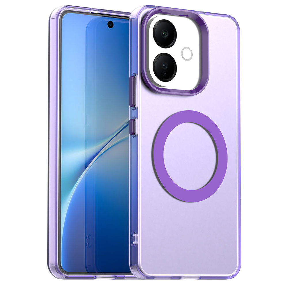 For vivo V60 Lite 5G / V60 Lite 4G Magnetic Case Anti Drop Hybrid Phone Back Cover - Purple