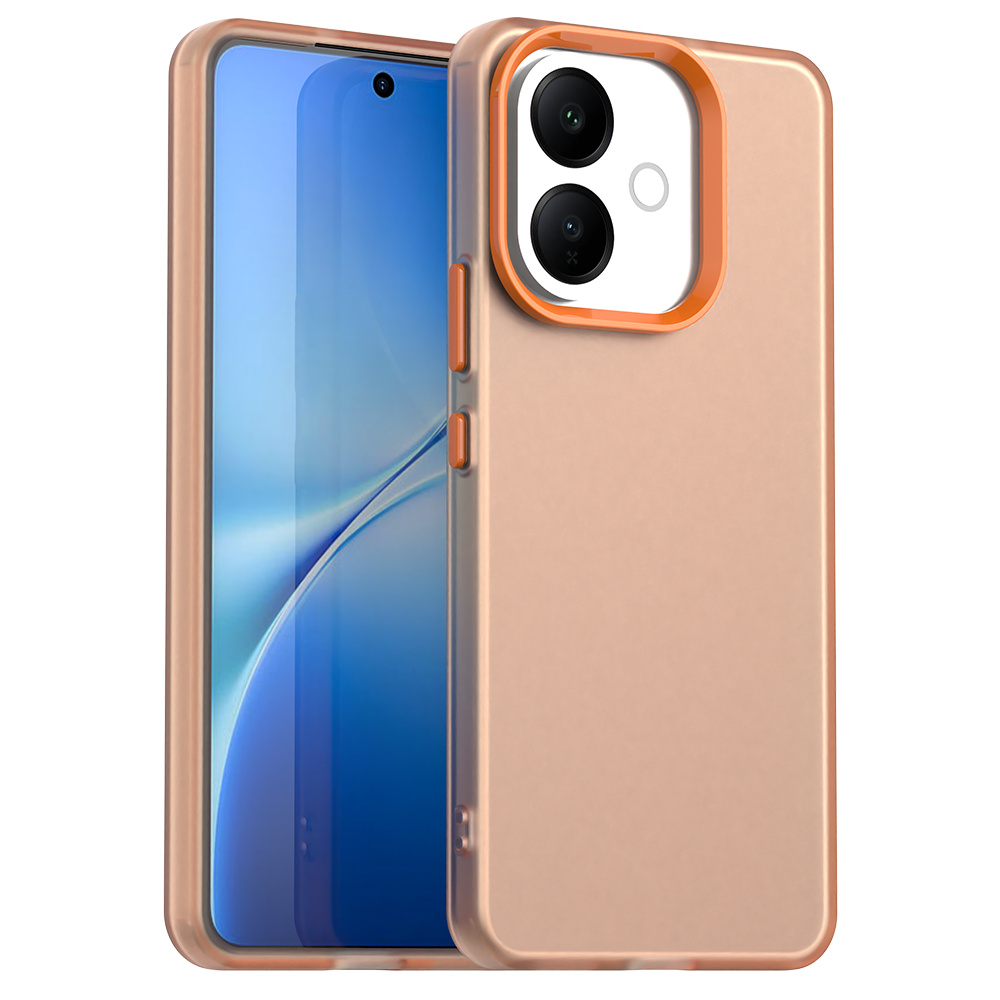 For vivo V60 Lite 5G / V60 Lite 4G Case PC + TPU + PET Matte Anti-Drop Phone Back Cover - Orange
