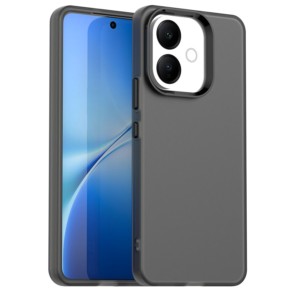 For vivo V60 Lite 5G / V60 Lite 4G Case PC + TPU + PET Matte Anti-Drop Phone Back Cover - Black
