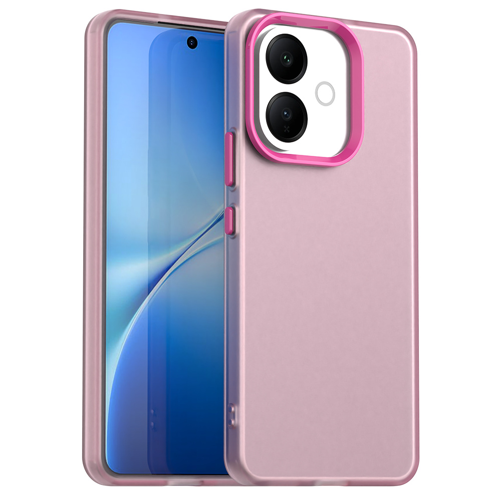 For vivo V60 Lite 5G / V60 Lite 4G Case PC + TPU + PET Matte Anti-Drop Phone Back Cover - Red