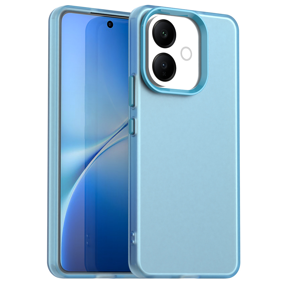 For vivo V60 Lite 5G / V60 Lite 4G Case PC + TPU + PET Matte Anti-Drop Phone Back Cover - Blue