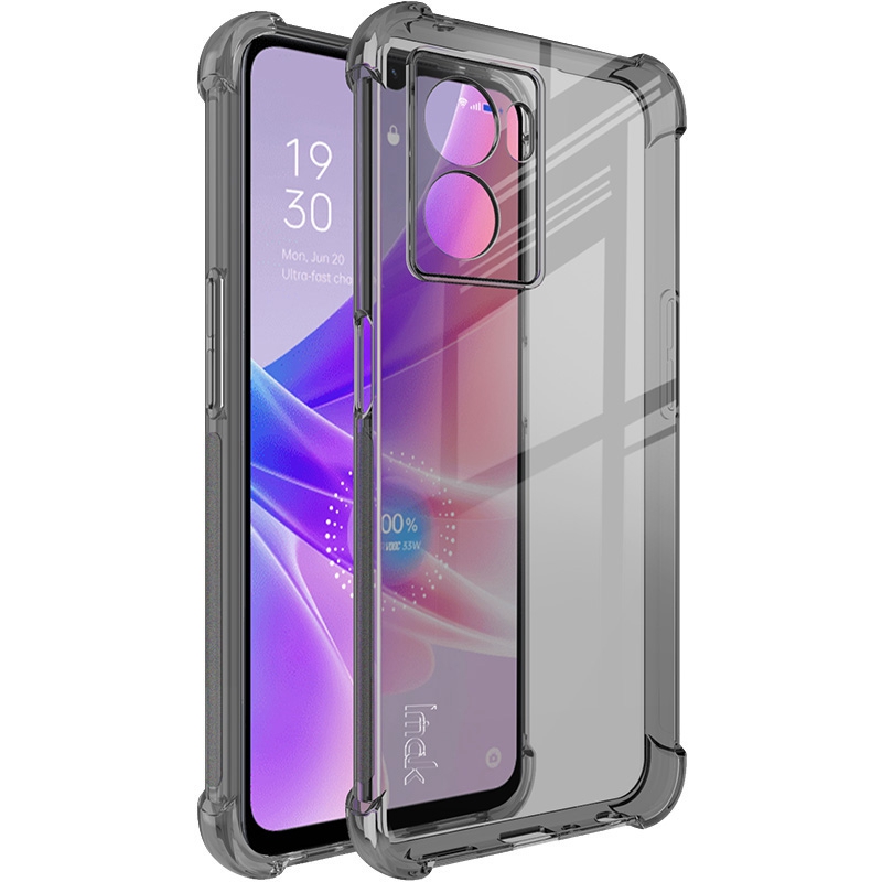 

IMAK Für Oppo K10 5g / A77 5G / A57 (2022) 5G Soft TPU Clear Phone Hülle Vier Schocksichere Ecke Stoßstange Schutzabdeckung - Transparent Schwarz, Oppo K10 5G