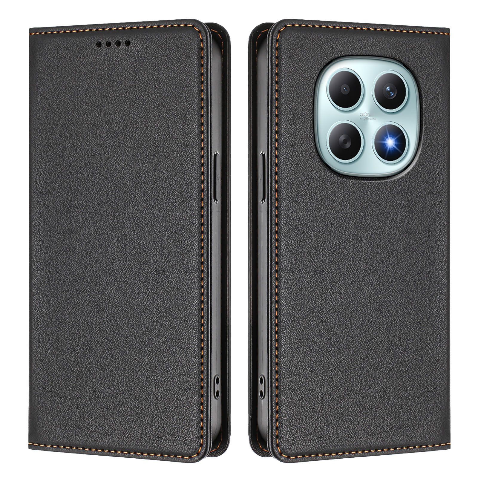 For Xiaomi Poco M8 5G / Redmi Note 15 5G (Global) / 15 4G (Global) Leather Wallet Case Magnetic Closure RFID Blocking Phone Cover - Black
